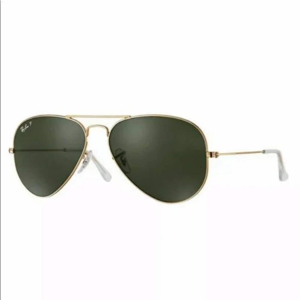 BNWT Rayban Aviator sunglass Gold G15 Polarized lenses 3025 Assorted sizes - Picture 2 of 5